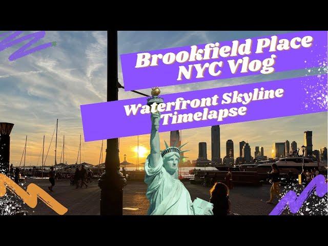 NYC | Brookfield Place Waterfront Walk Sunset New York City |  Downtown Manhattan NYC  [4K]