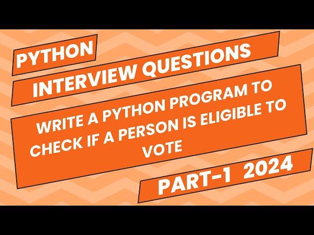 Write a Python program to check if a person is eligible to vote ||Jyoti Python Lab