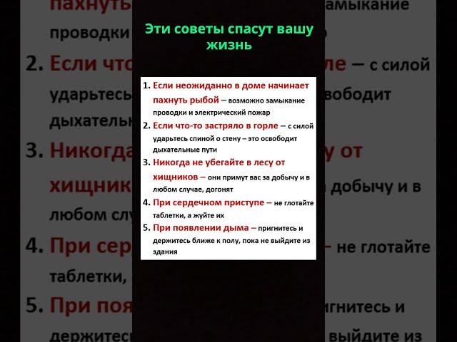 Эти простые советы спасут жизнь