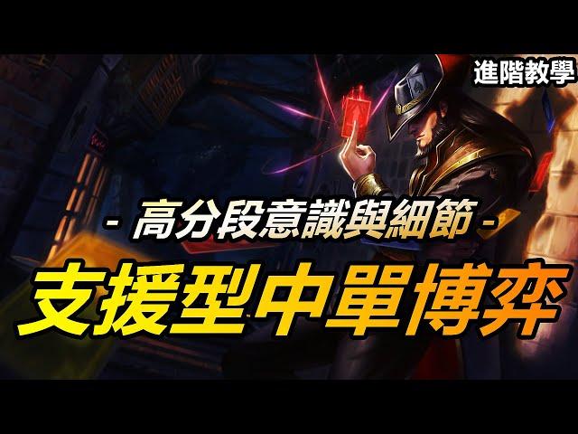 LOL 英雄聯盟【中路MID教學】高分段支援型中單的博弈，王者意識與細節。 #LOL#英雄聯盟#木魚仔