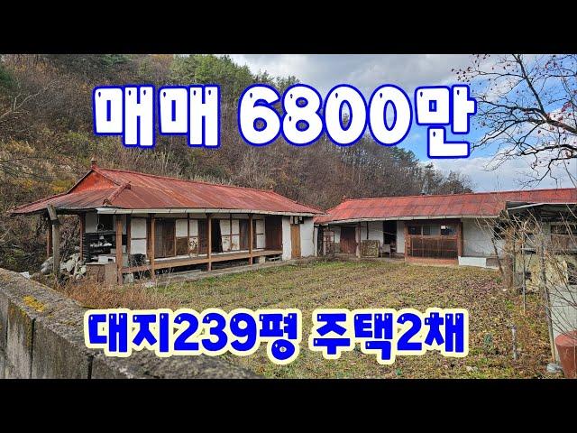 24162 영동하나로부동산 010 3042 2397 대지239평 주택2채 매매6800만 영동읍내 7km 리모델링해야 하는 흙집이며 기둥 보 석가래 상태 매우 양호합니다