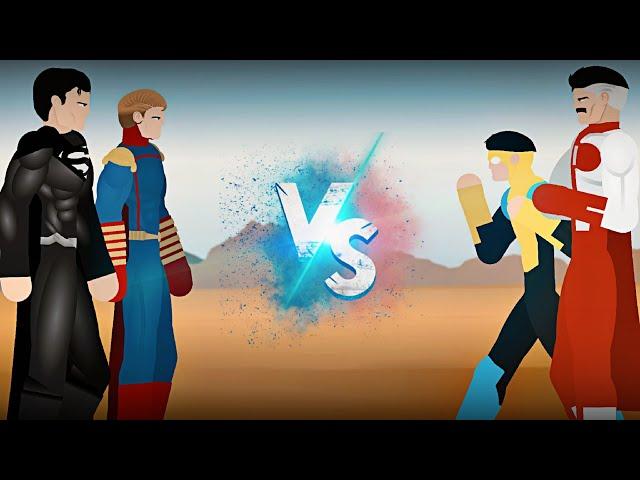 Superman Vs Homelander Vs Omni-Man and Invincible | Death Battle | SK Animations