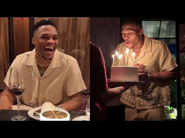 Russell Westbrook TURNED 36 -12th Nov - Nikola Jokic 's and Nuggets teammate CELEBRATES with FAMILY