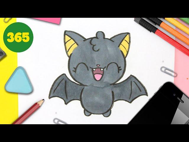 Come disegnare un pipistrello kawaii e carino – Tutorial passo dopo passo