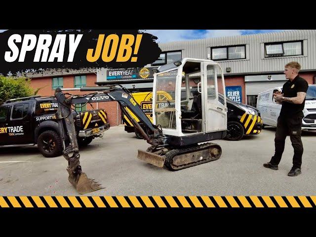 We SPRAYED a 20 year old VOLVO EC15B Digger STEALTH BLACK and it turned out MEGA