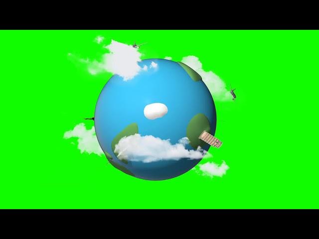 4K Planet Earth Globe Rotating   Green Screen   1