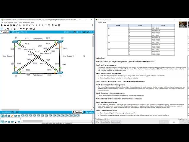 6.3.4 Packet Tracer - Troubleshoot EtherChannel