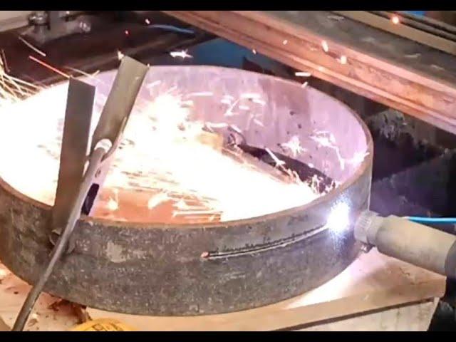 Cutting BIG Pipe With A Plasma Cutter - To Make BIG Railway Wheels, Of Course!