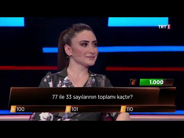 77 ile 33 sayılarının toplamı kaçtır? Merve Öztürk - 3'te 3 - TRT 1