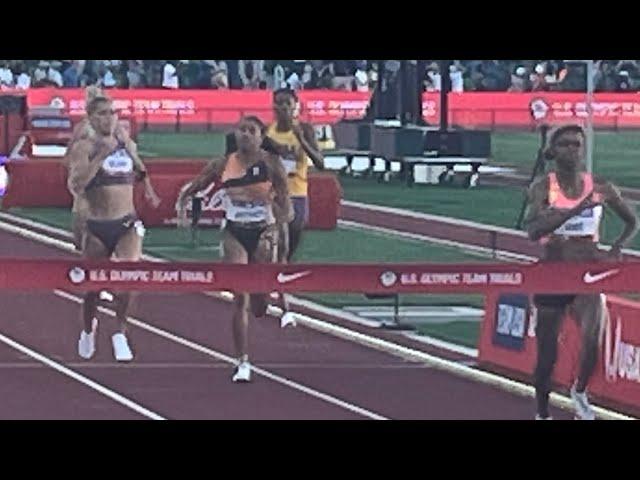 Women’s 800m FINAL, 2024 U.S. Olympic Trials, Athing Mu FALLS!!!