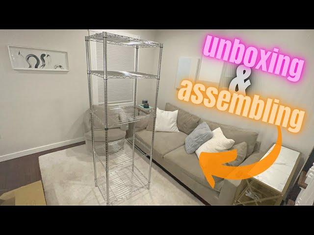 Unboxing & Assembling the Honey-Can-Do 5-tier chrome shelving unit