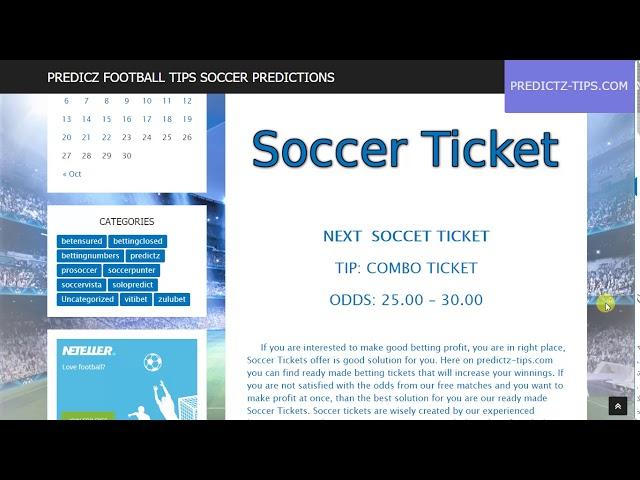 PredictZ | SOCCER TICKET