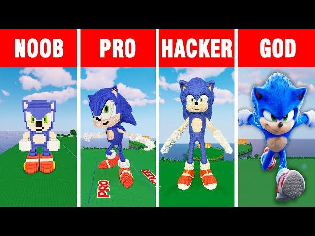 Minecraft NOOB vs PRO vs HACKER vs GOD: SONIC THE HEDGEHOG part 2 BUILD CHALLENGE in Minecraft