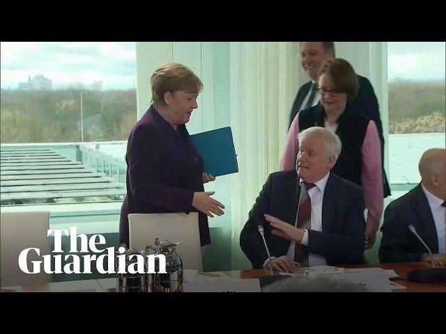 Angela Merkel handshake rejected amid coronavirus fears
