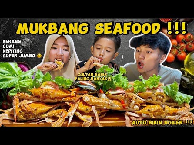 MUKBANG SEAFOOD CUMI+KEPITING+KEPITING JUMBO MASAKAN MAMA CICI BIKIN NGILER !!!