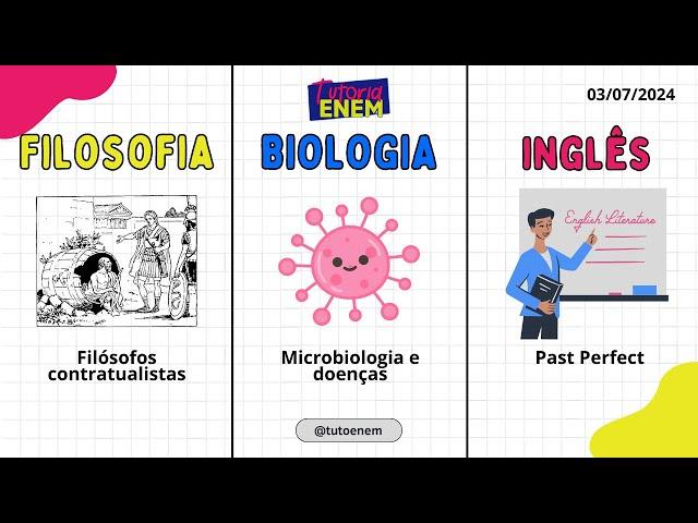 Tutoria ENEM 03/07/2024 - Filosofia/Biologia/Inglês