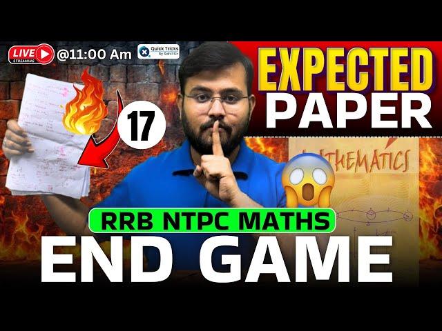 RRB NTPC 2025 Maths Expected Paper by Sahil Sir