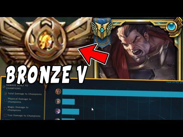 CHALLENGER Darius Goes Into BRONZE 5! HARD Smurfing in Bronze V - League of Legends