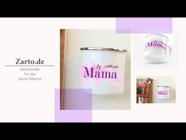 Muttertagsgeschenk Personslisierte GESCHENKIDEE Mama Muttertag Geschenk - Emailletasse von Zarto