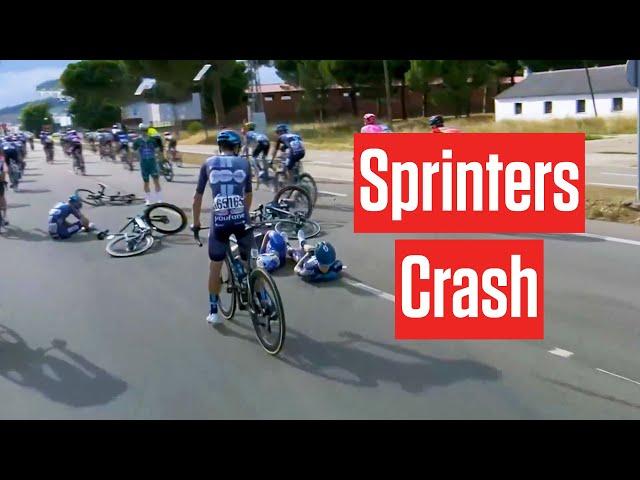 BRUTAL CRASH Derails Kaden Groves Sprint In Stage 19 Of Vuelta a España 2023