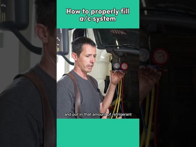 How to properly recharge and fill a/c system with refrigerant?#shorts