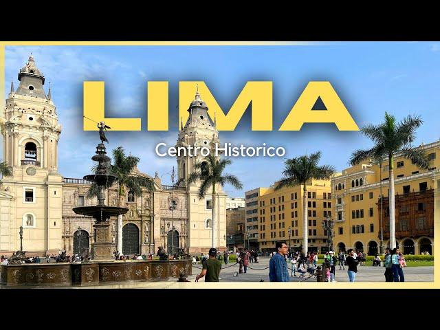 LIMA PERU  |  Historic Center of LIMA CITY 2024 |  Walking Tour  4K HDR | Lima Downtown