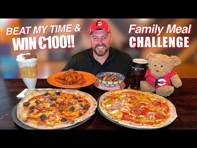 Beat My Time and Win €100!! Woodfire Pizza & Hot Wings "Family Meal" Challenge in Dublin, Ireland!!