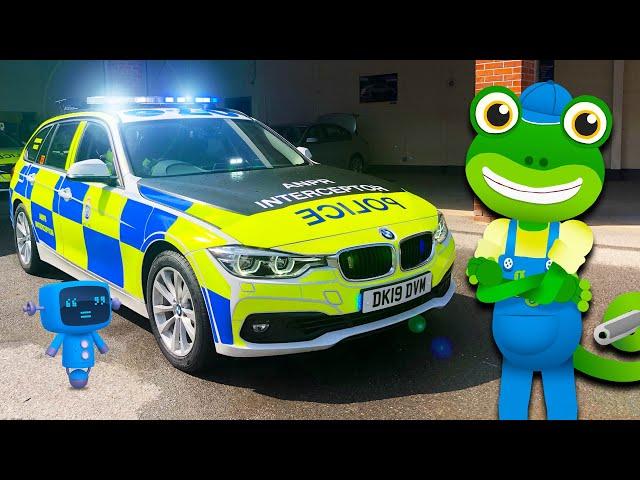Police Car For Kids | Gecko's Real Vehicles | Police Videos For Children | Educational Videos
