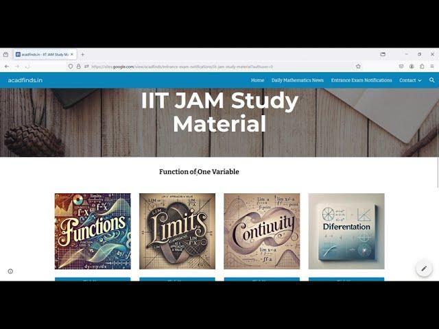 Study Material and resources for IIT JAM 2025 || Mathematics