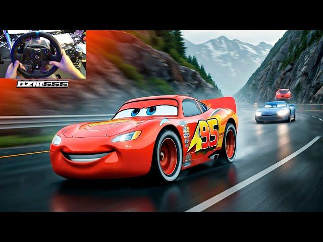 Lightning McQueen Drifting Like a Pro Through the Mountains – Steering Wheel Gameplay!