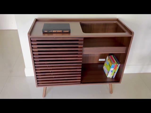 Retro design Record Player Stand Vinyl Record Cabinet  #vabches #vabchesreview