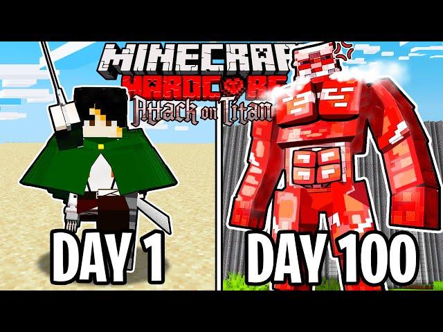 I Survived 100 Days as the COLOSSAL TITAN in Minecraft...