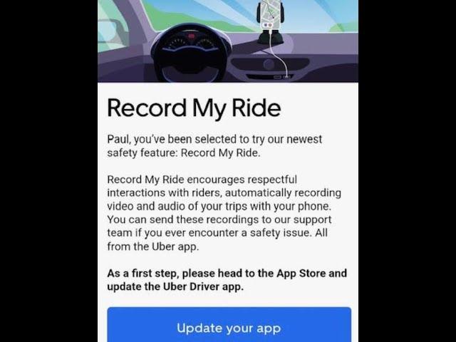 UBER: Record My Ride. Video and Audio of your trip. How do you feel about this?