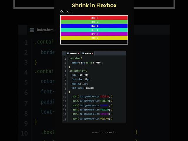 Flex Shrink in Flexbox in CSS  #css #tutorjoes #tamil #css3