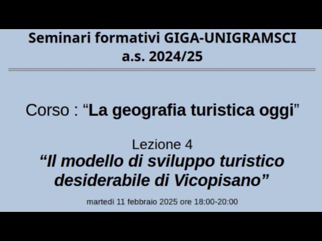 Giovanni Fascetti - Il modello di sviluppo turistico desiderabile di Vicopisano