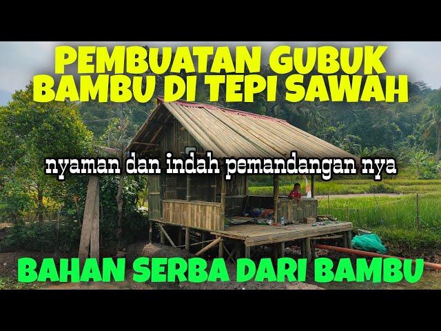 GUBUK BAMBU DI TEPI SAWAH YANG SEDERHANA | ADEM DAN INDAH PEMANDANGAN NYA