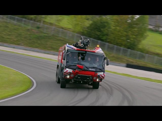 PANTHER electric test drive on the race track - Rosenbauer