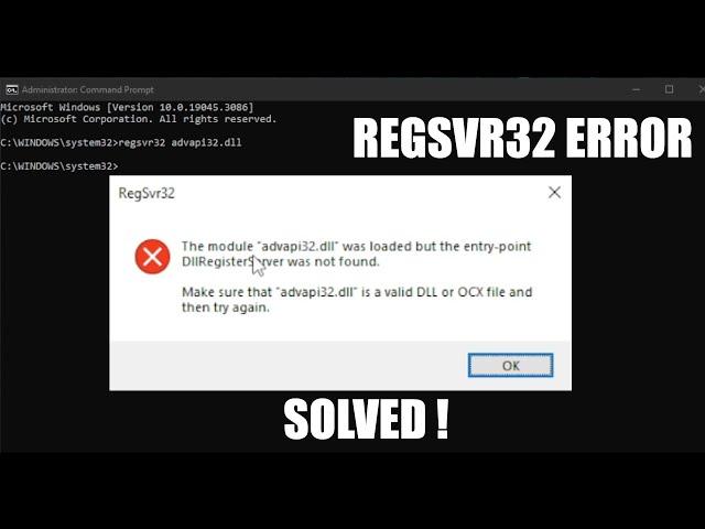 RegSvr32  The Module was Loaded but the Entry-Point dllregisterserver Was Not Found