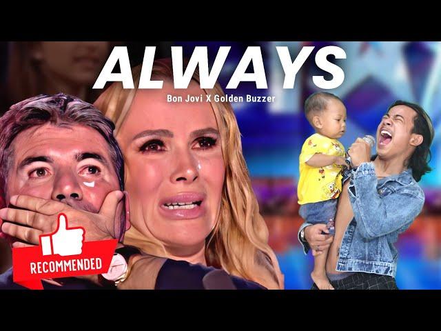 Golden Buzzer: All Judges cry when Filipino contestant with strange baby Sings The Bon Jovi Song