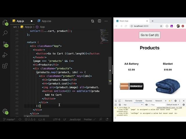 Live Coding a Shopping Cart using React