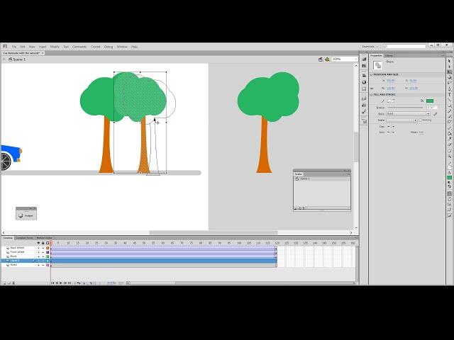 LKITLearner Car and Background objects movement using Adobe Flash