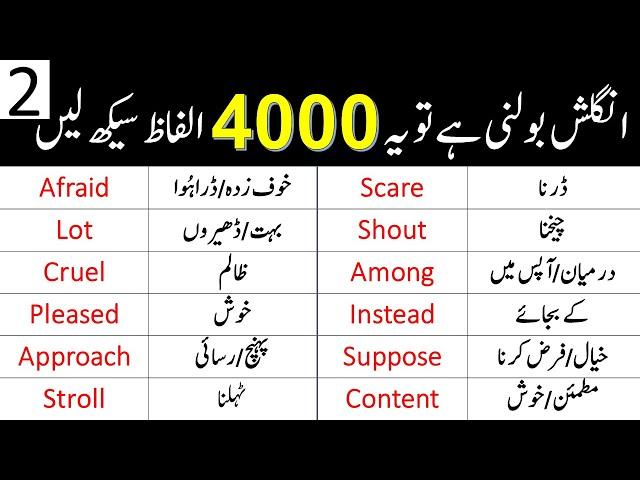 4000 English Vocabulary Words Course in Urdu Class 2 | @Grammareer