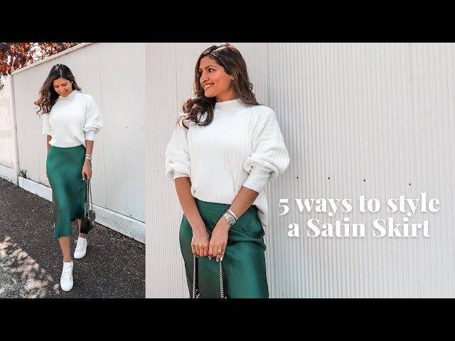 4 ways to style a Satin Skirt | Simplymadhoo | Pencil Skirt | Fall Outfit | Summer outfit | Casual