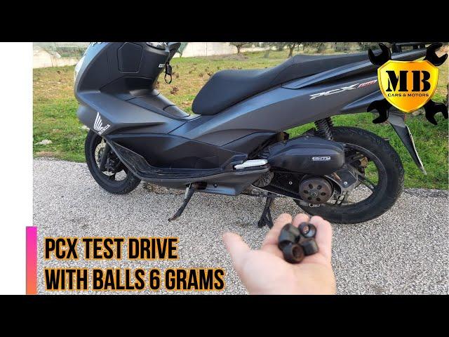 pcx test drive with balls 6 grams, scooter top speed 7 seconds 100km.