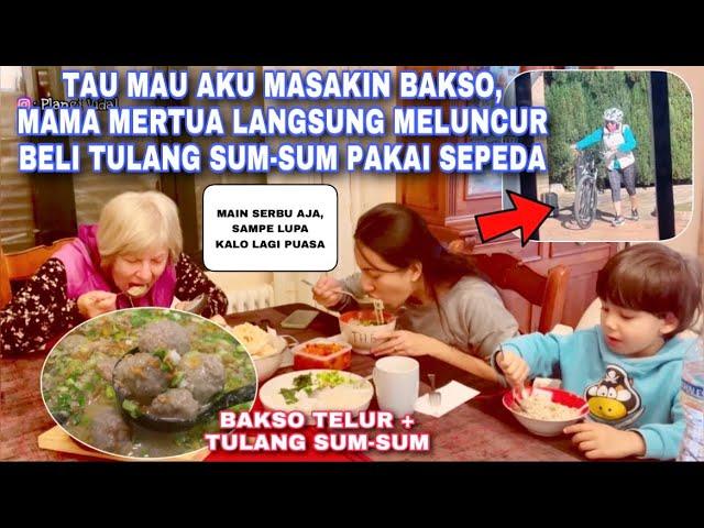 TAU MAU DIMASAKIN BAKSO, MAMA LANGSUNG PERGI BELI TULANG SUMSUM NAIK SEPEDA.. SAMPE LUPA LAGI PUASA