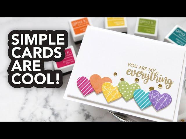 Clean and simple cards can be beautiful—and cool! (feat. stamps from Gina K. Designs!)