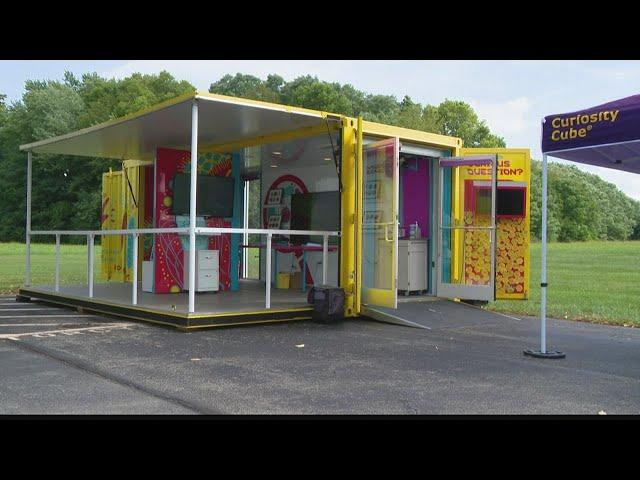 Mobile science lab teaching young students about STEM