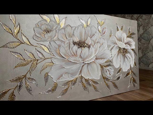 Texture paste painting "Peony" /Painting process/sounds of nature by @art-muslim