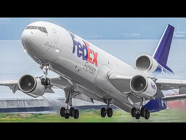 35 WET WEATHER TAKEOFFS from UP CLOSE | Osaka Kansai Airport Plane Spotting [KIX/RJBB]