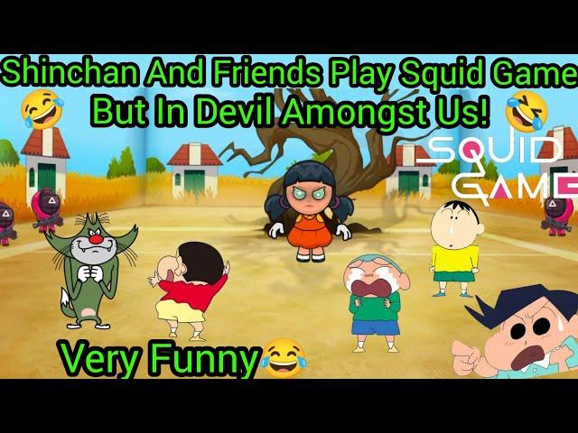 Shinchan Plays Squid Game With His Friends But In Devil Amongst Us Gone Very Funny